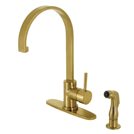 Gourmetier LS8713DLSP Single-Handle Kitchen Faucet with Side Sprayer, Brushed Brass LS8713DLSP